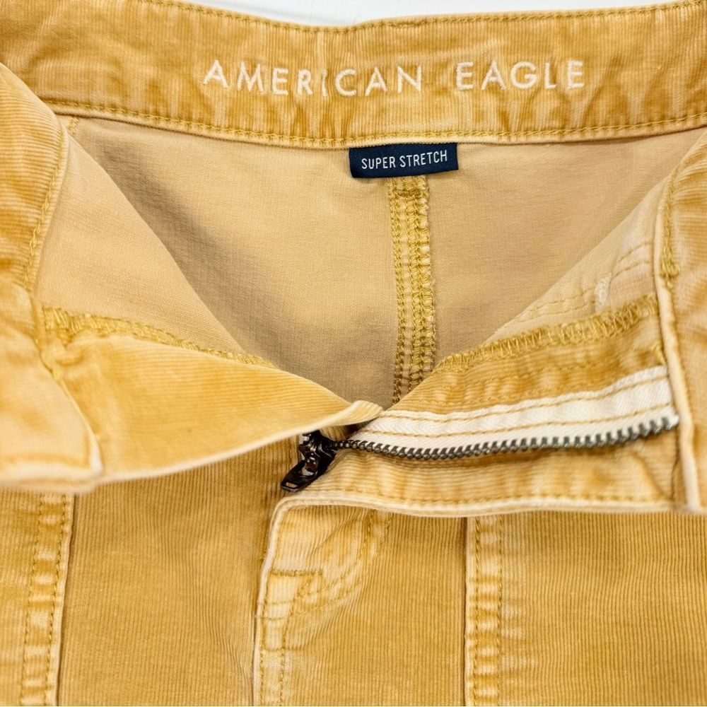 American Eagle Golden Tan Corduroy Patch Pocket Super Stretch Mini Skirt - Picture 13 of 16